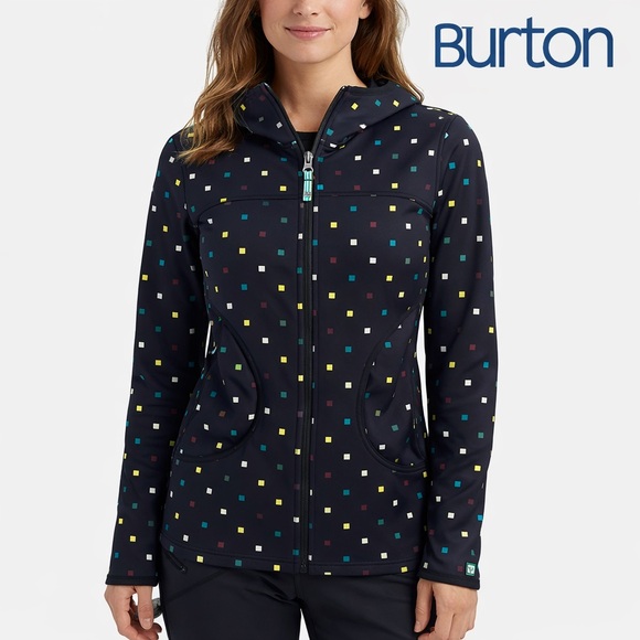 Burton Jackets & Blazers - Burton Women’s Black Softshell Jacket Confetti Print Fitted Size Small athletic